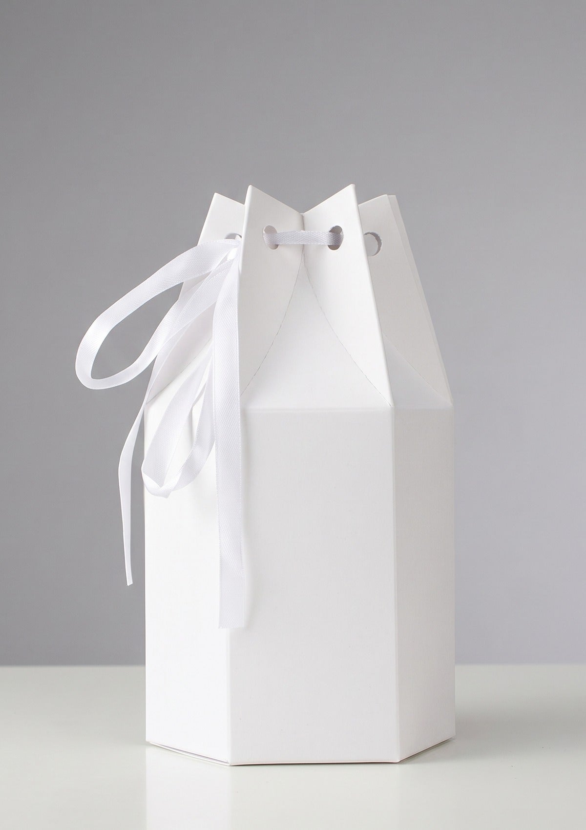 Ribbon FOLD gift box in Pure Matte white